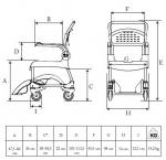 Silla de ducha y WC Etac CLEAN de altura regulable